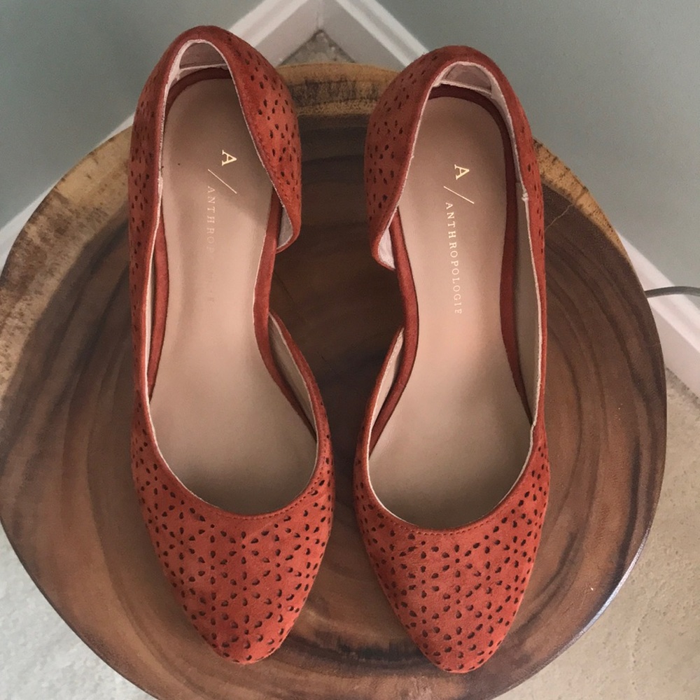 Anthro suede heels